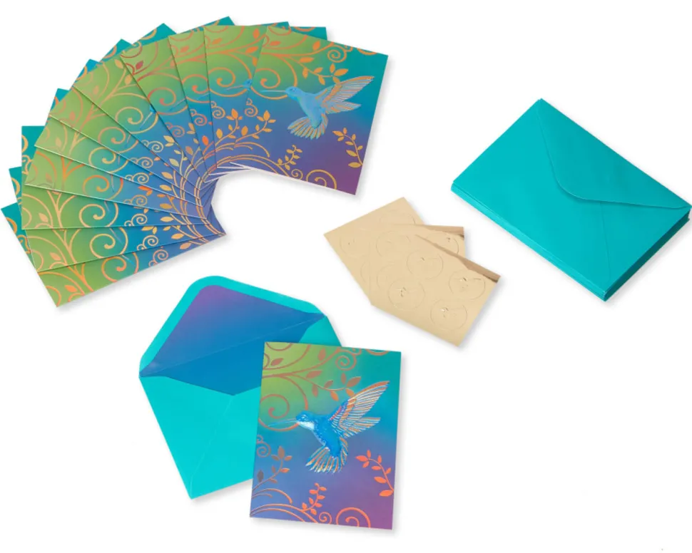 Hummingbird Boxed Blank Note Cards, 12-Count