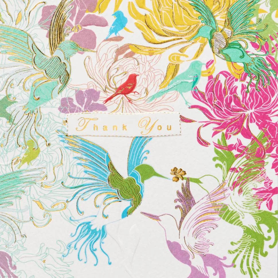 Hummingbirds Blank Thank You Greeting Card