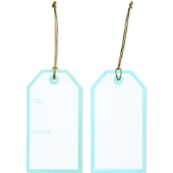 Icy Blue and Grey Christmas Gift Tags, Ribbons and Bows for Gift Wrapping, 10-Count