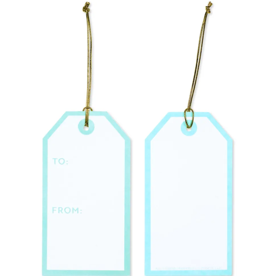 Icy Blue and Grey Christmas Gift Tags, Ribbons and Bows for Gift Wrapping, 10-Count