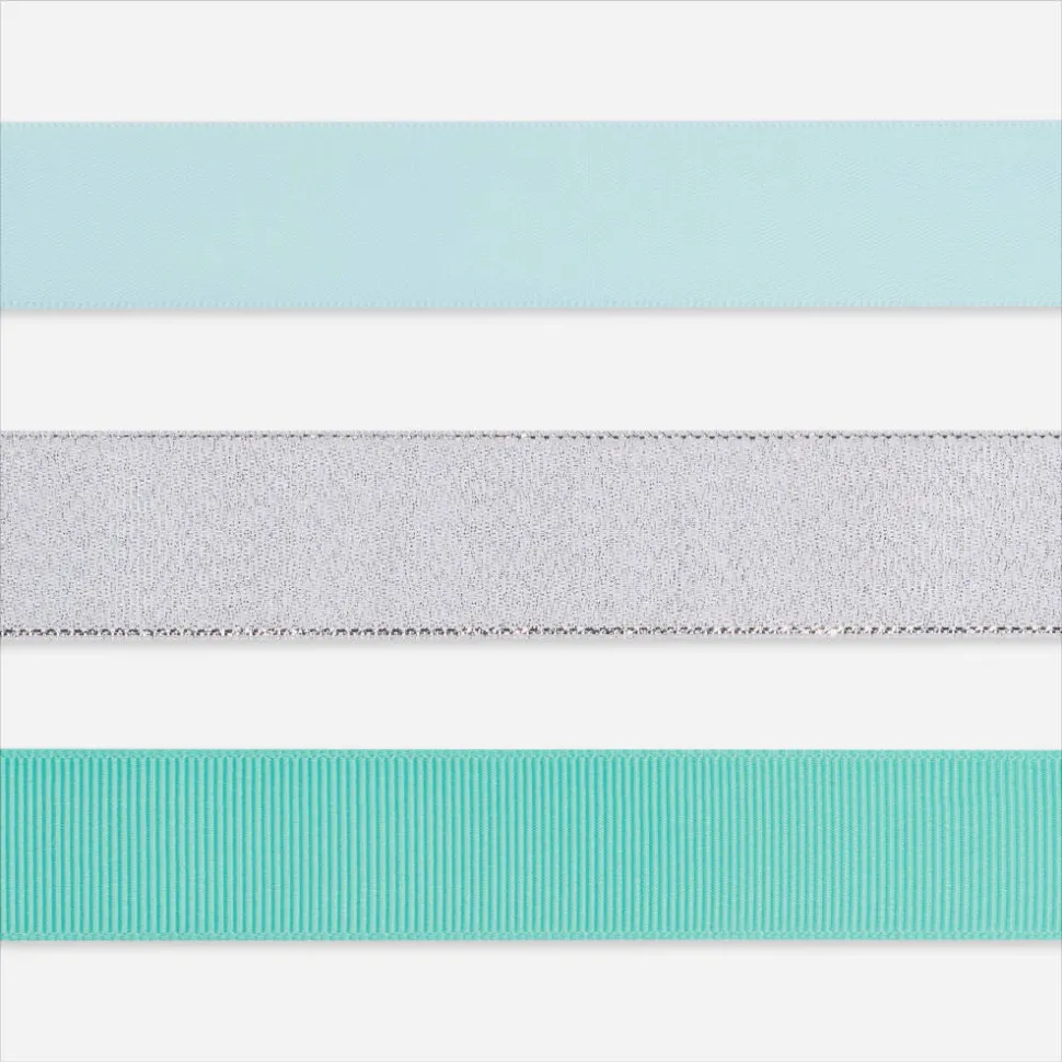 Icy Blue and Grey Christmas Gift Tags, Ribbons and Bows for Gift Wrapping, 10-Count