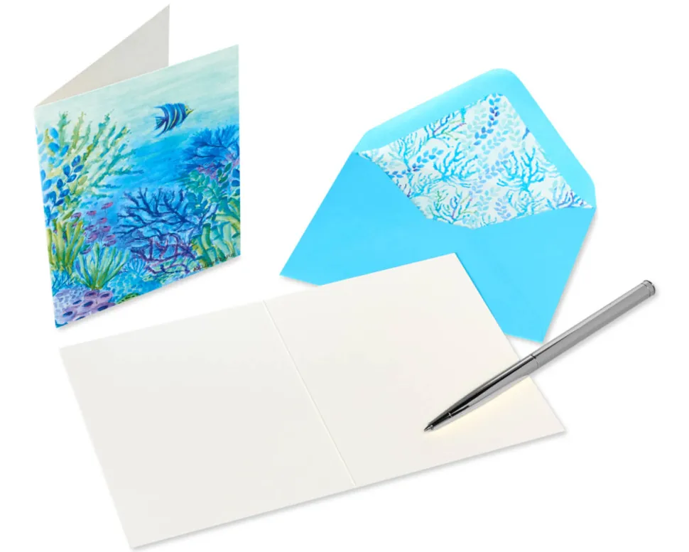 Into the Blue Boxed Blank Note Cards with Envelopes, 20-Count- Designed by Bella Pilar