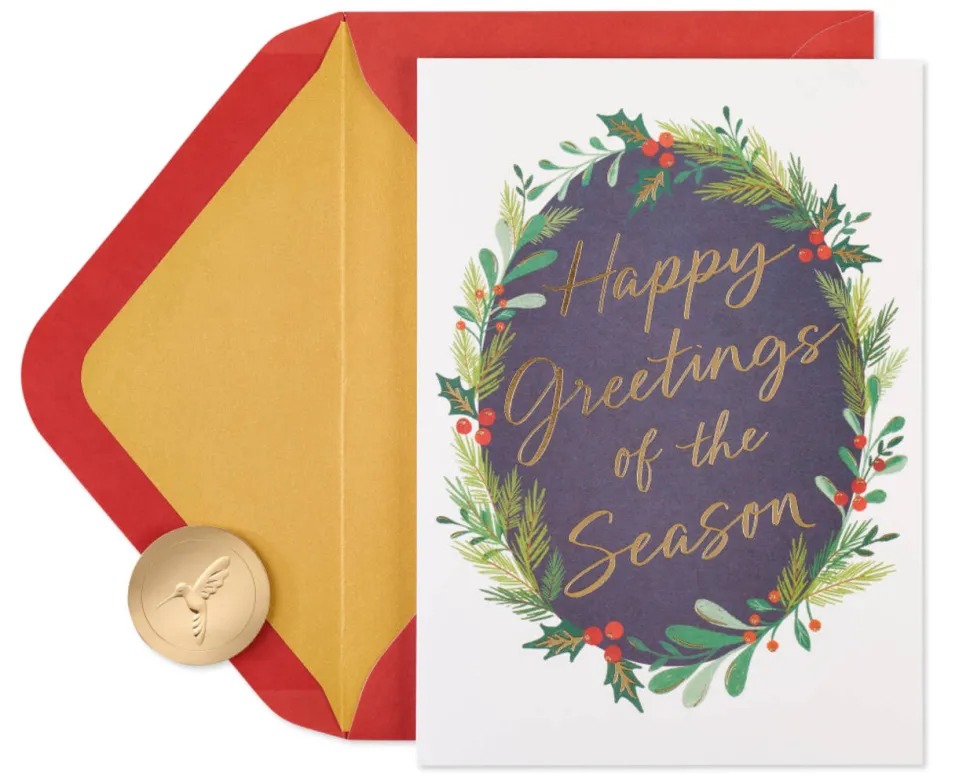 Joy to You Wreath Holiday Boxed Cards, 20-Count
