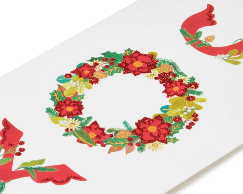 Joy Wreath Holiday Boxed Cards, 16-Count