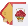 Judith Leiber Gemmed Rose Basket Blank Greeting Card