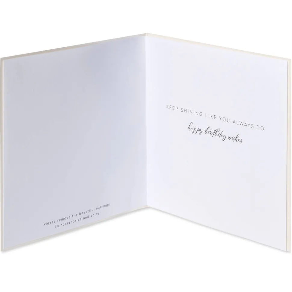 Keep Shining Birthday Greeting Card with Earrings