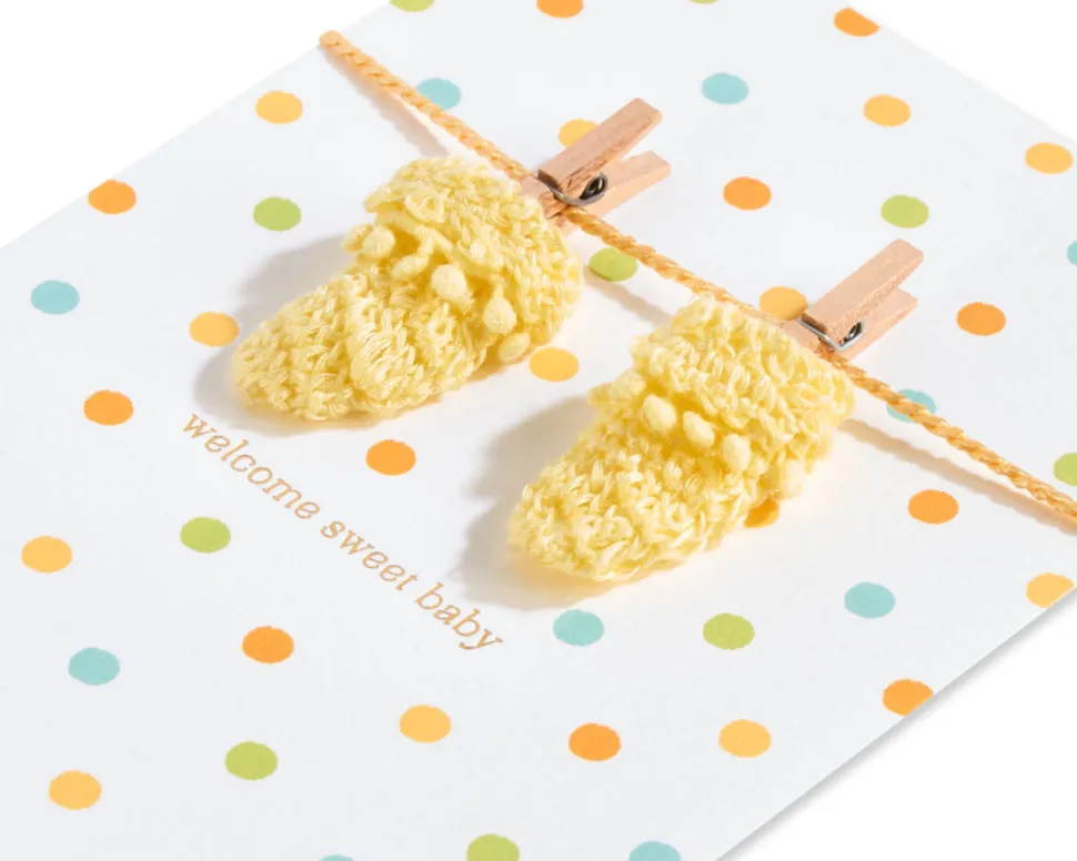 Knit Booties Baby Shower Greeting Card