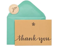 Kraft Boxed Thank You Cards and Envelopes, 14-Count