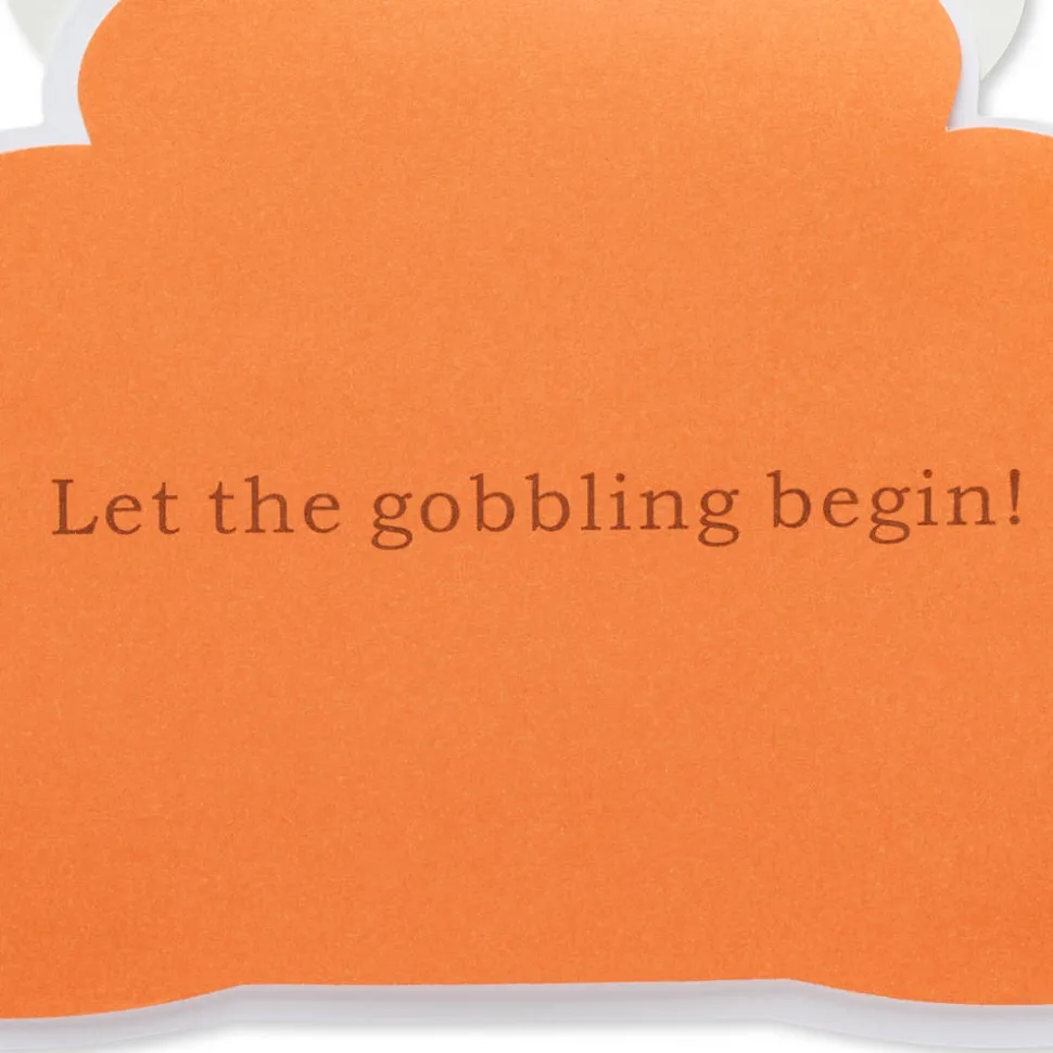 Let the Gobbling Begin Thanksgiving Greeting Card for Kids