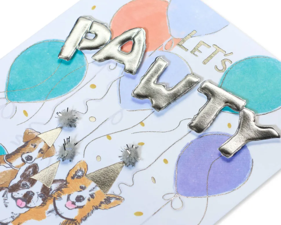 Let’s Pawty Dog Birthday Greeting Card