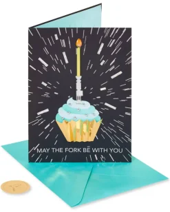 Lightsaber Cupcake Star Wars Birthday Greeting Card