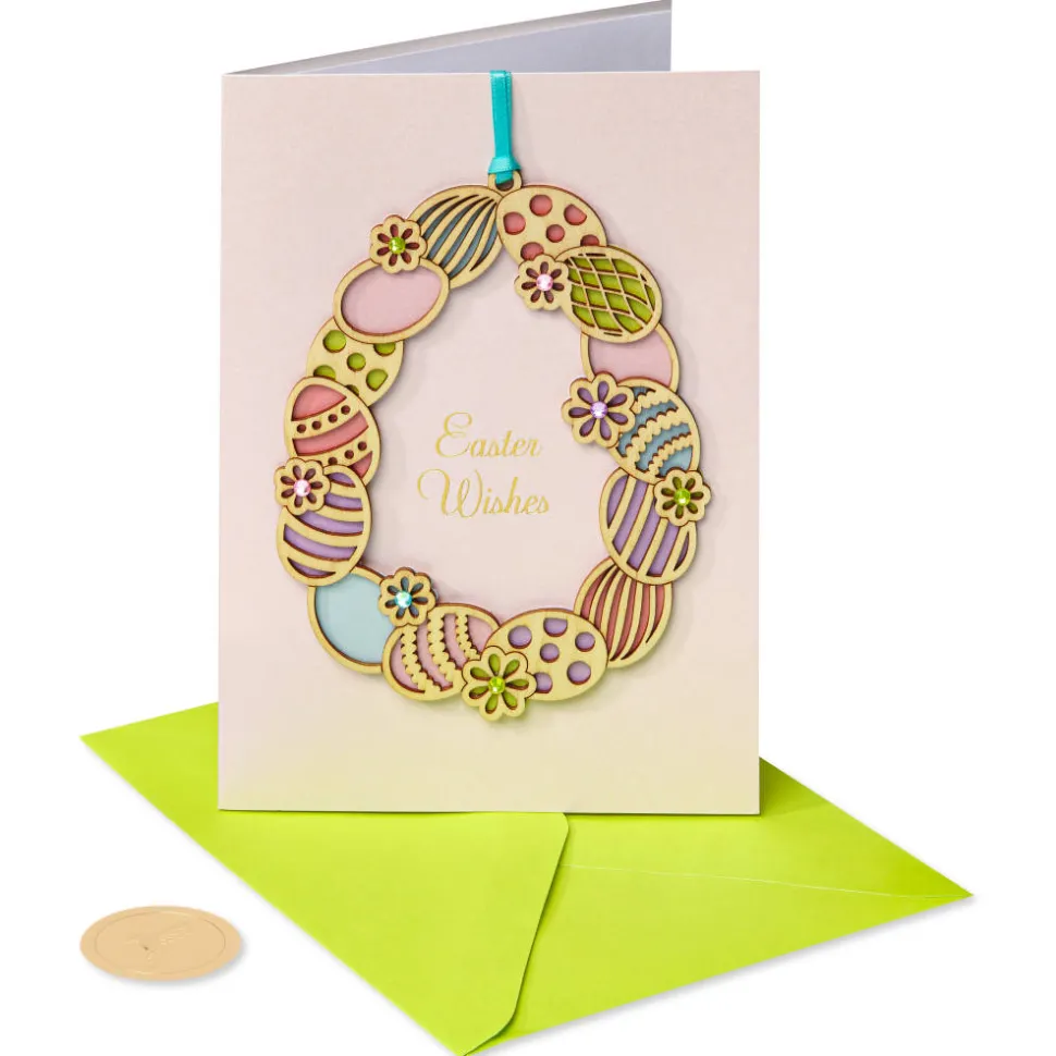 Many Blessings of Family and Friends Easter Greeting Card with Ornament