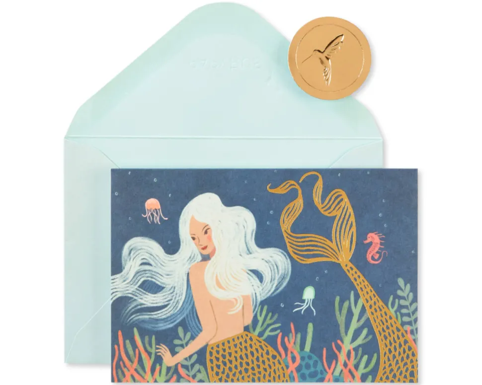 Mermaid Boxed Blank Note Cards with Envelopes, 14-Count