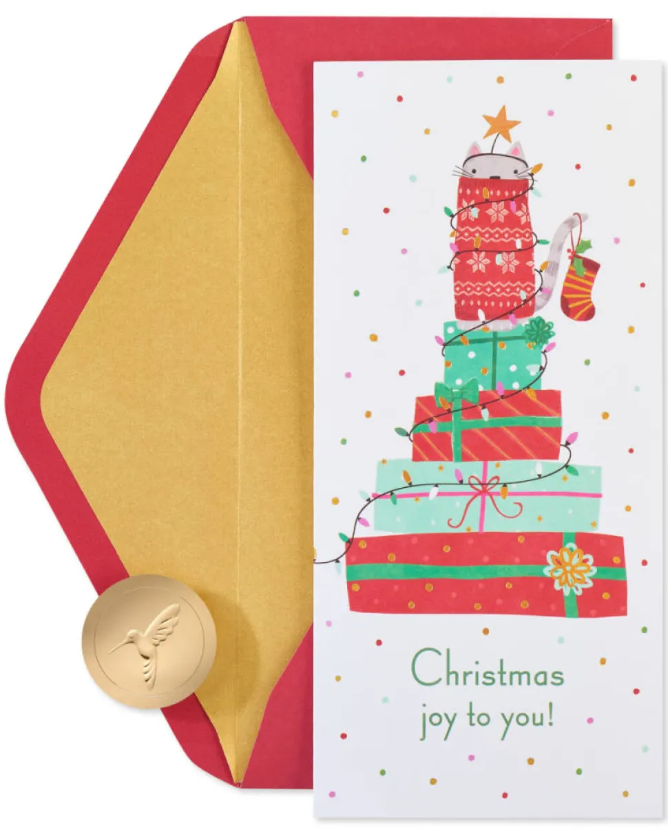 Merry and Bright Cat Christmas Boxed Cards, 16-Count