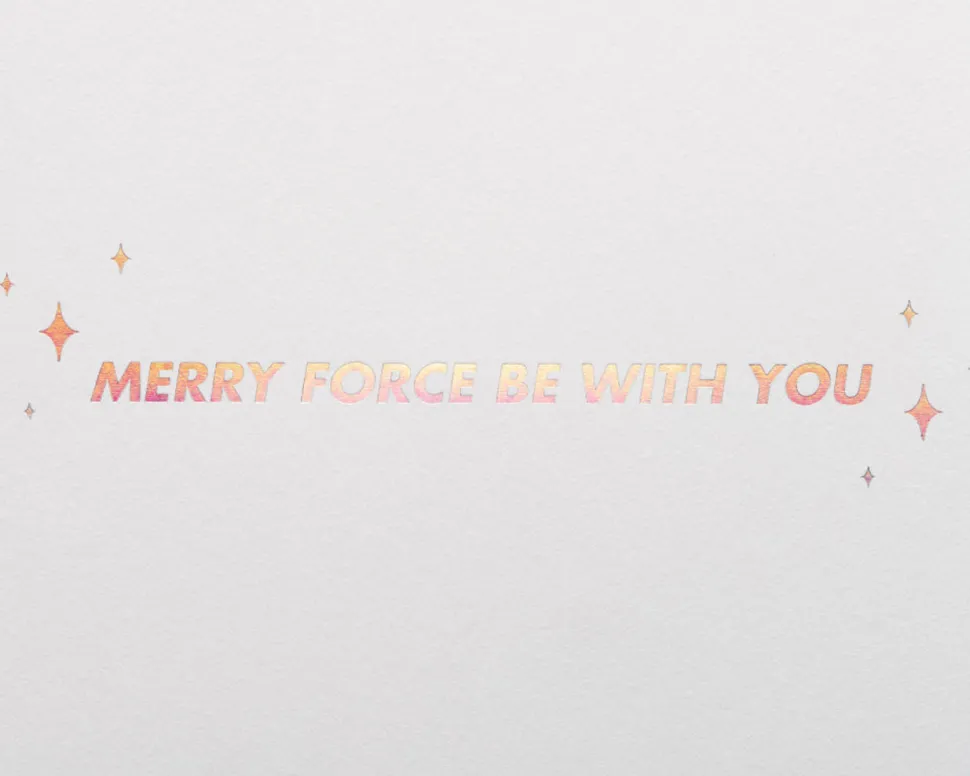Merry Force Be with You Star Wars Christmas Boxed Cards -Glitter, 8-Count