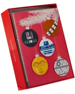 Merry Force Be with You Star Wars Christmas Boxed Cards – Glitter-Free, 8-Count