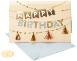 Metallic Banner Birthday Greeting Card
