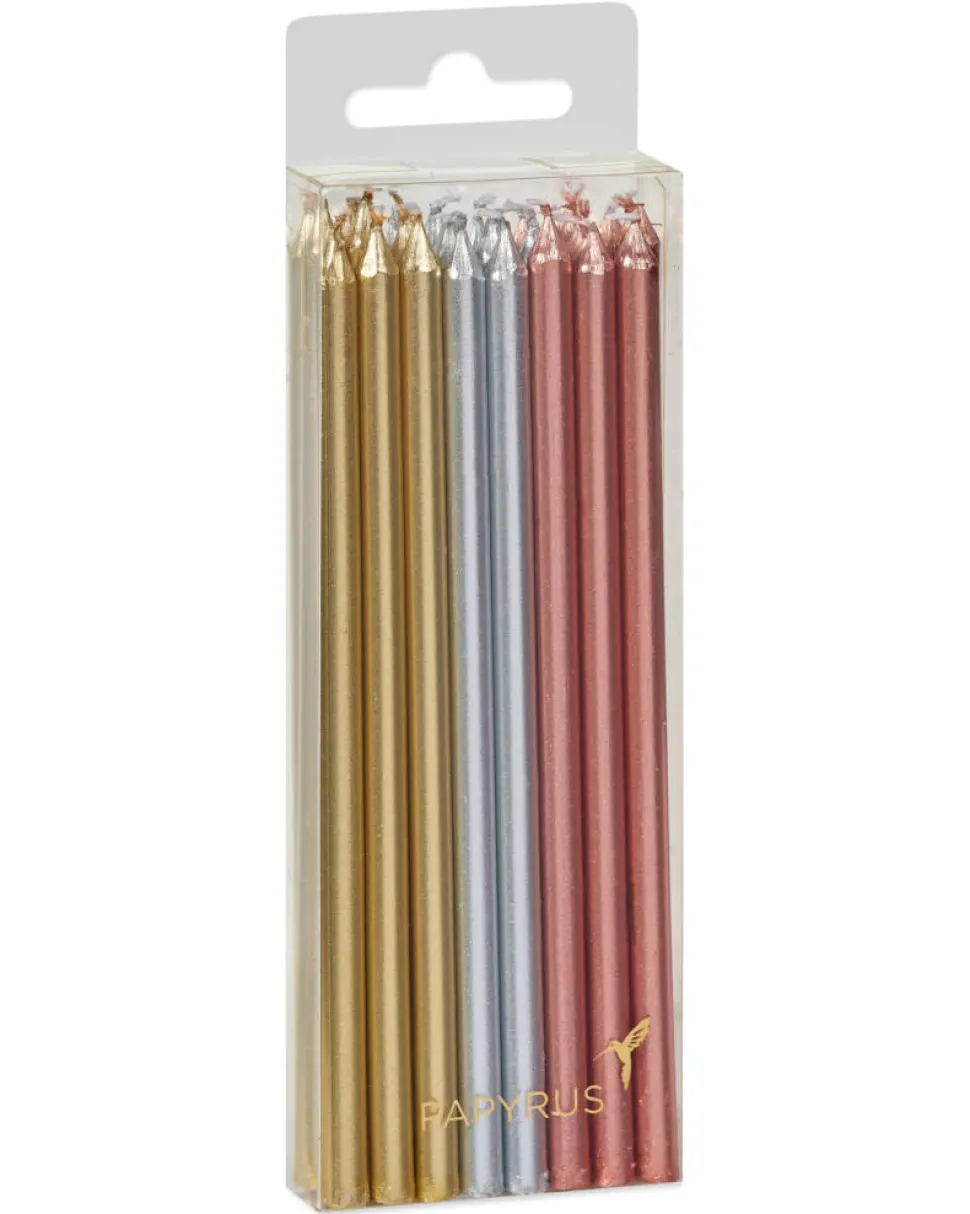 Metallic Birthday Candles, 24-Count