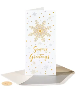 Metallic Snowflakes Holiday Boxed Cards, 16-Count