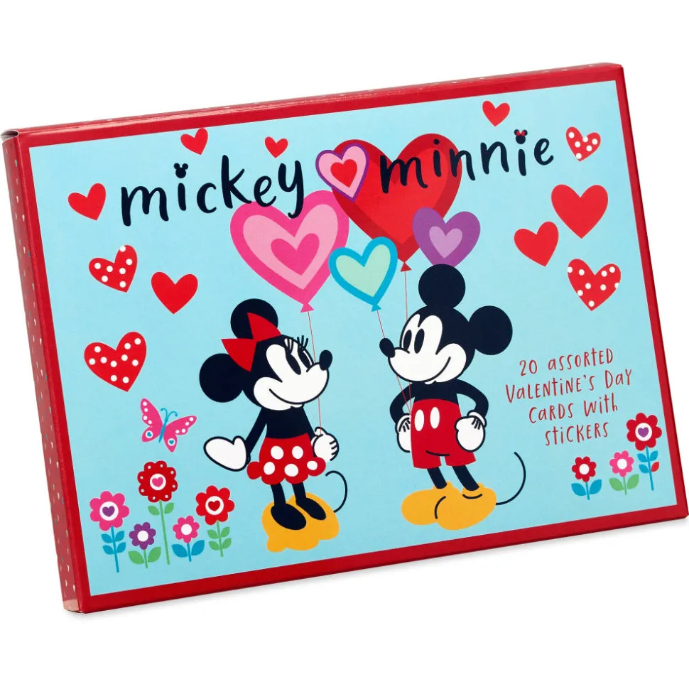 Mickey and Minnie Blank Valentines Day Cards and Stickers, 20-Count