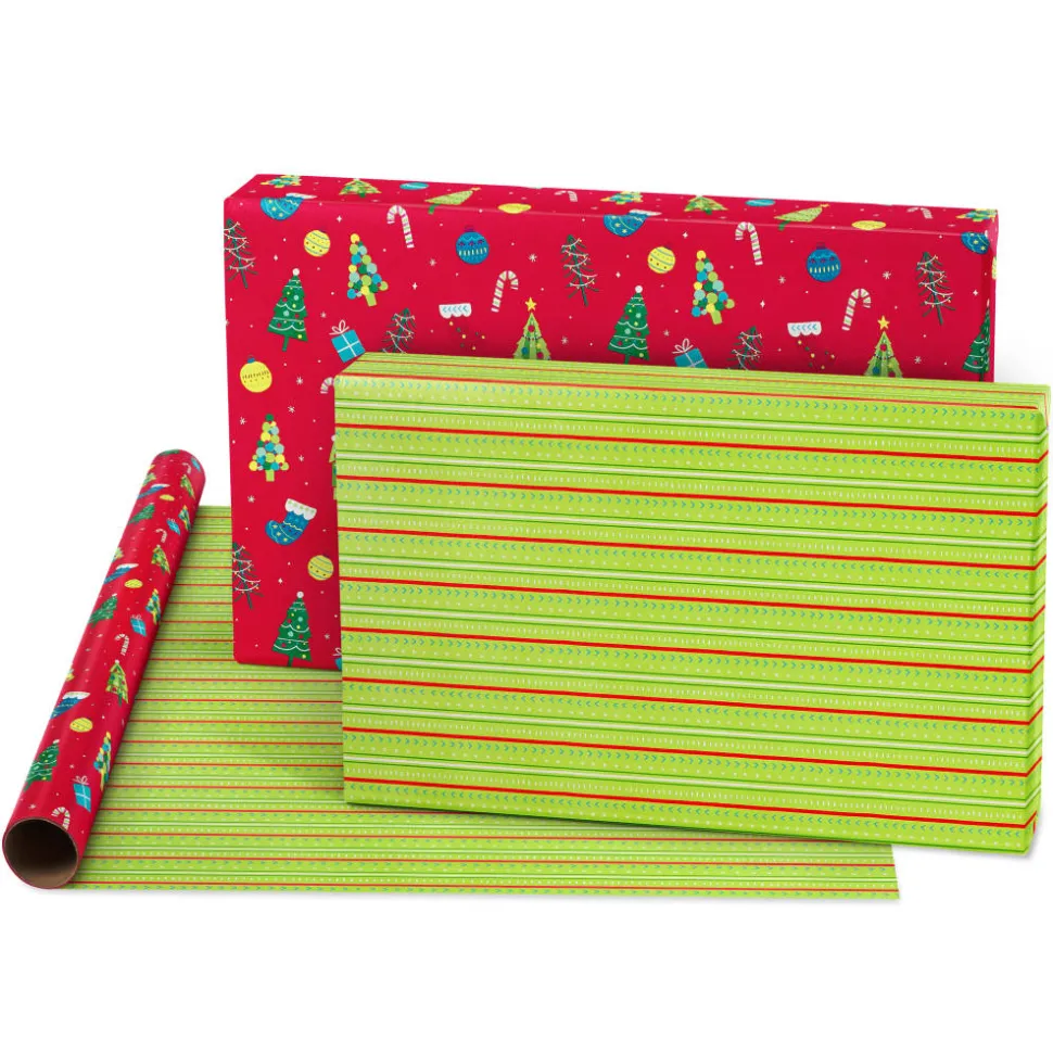 Mickey Mouse and Christmas Decorations Disney Holiday Wrapping Paper Rolls, 2 Rolls