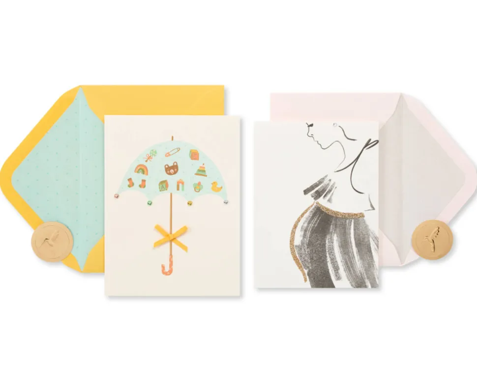 Mom-to-Be Baby Shower Greeting Card Bundle, 2-Count