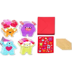 Monster Hearts Valentine’s Day Cards for Kids, 20-Count, 1 Sticker Sheet