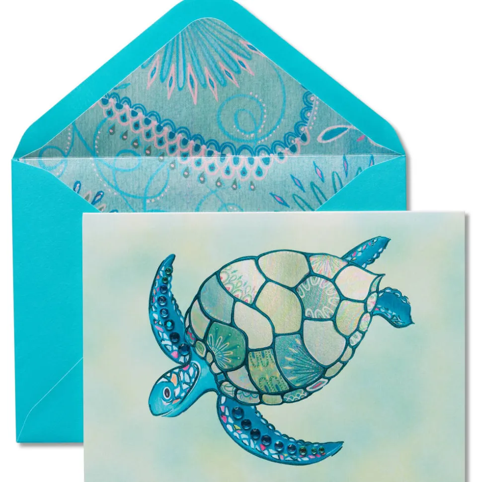 Mosaic Turtle Blank Greeting Card