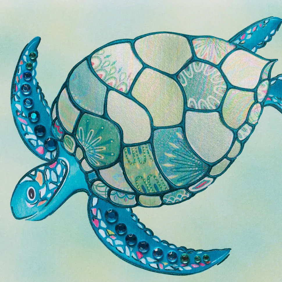 Mosaic Turtle Blank Greeting Card