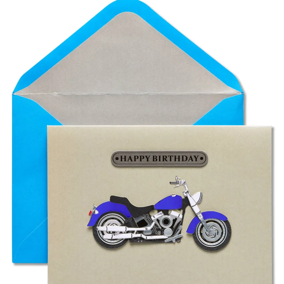 Motorcycle Guy Birthday Greeting Card
