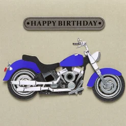 Motorcycle Guy Birthday Greeting Card