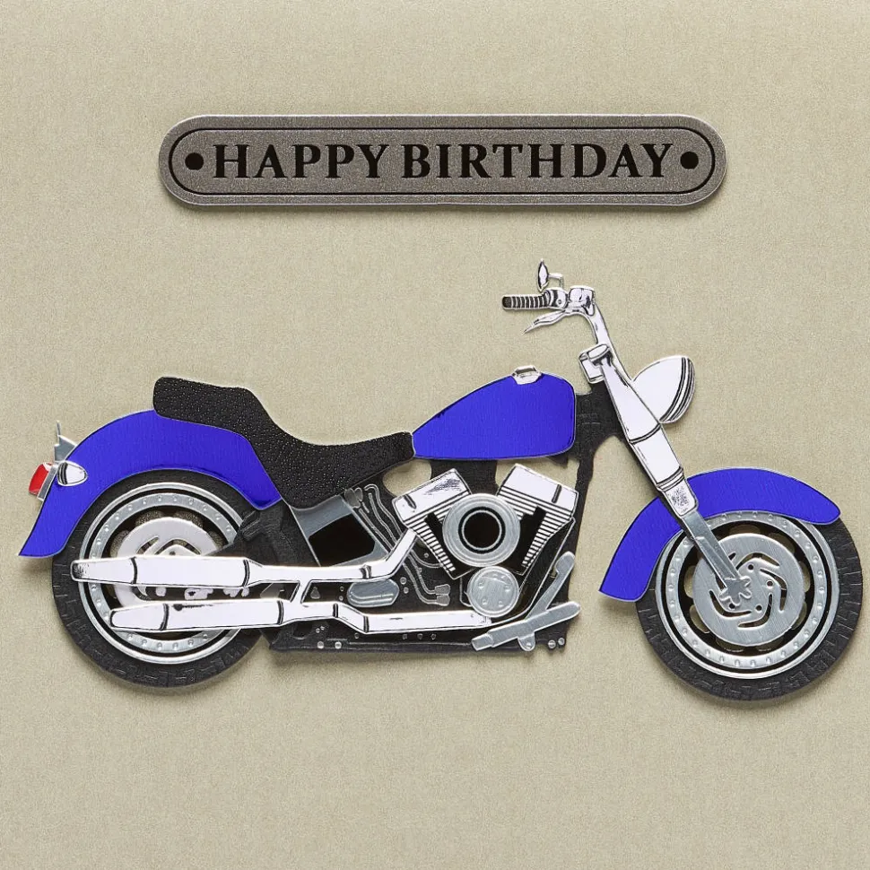 Motorcycle Guy Birthday Greeting Card