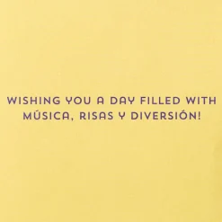 Música Risas Y Diversión Spanish Birthday Greeting Card