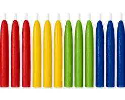 Multicolored Birthday Candles, 12-Count