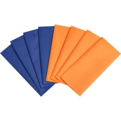 Navy and Orange Tissue Paper, 8-Sheets