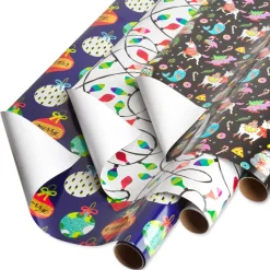 Ornaments, Lights, Llamas Holiday Wrapping Paper Rolls, 3 Rolls