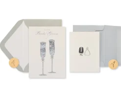 Outfits and Champagne Wedding Greeting Card Bundle, 2-Count