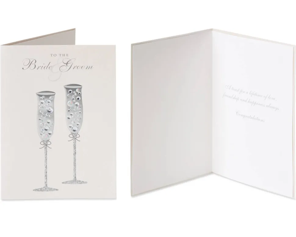 Outfits and Champagne Wedding Greeting Card Bundle, 2-Count