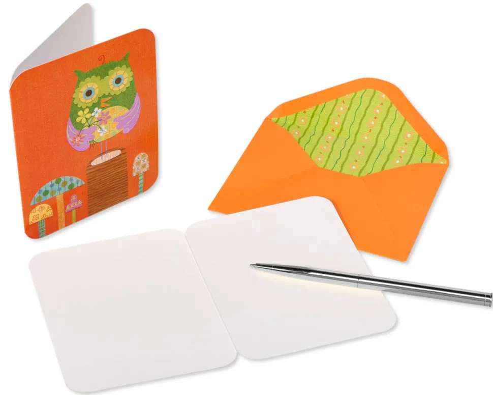 Owls and Birds Boxed Blank Note Cards with Envelopes, 20-Count