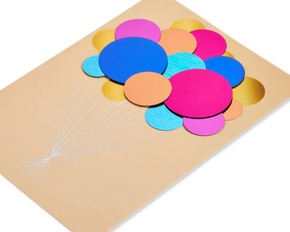 Paillette Balloons Birthday Greeting Card