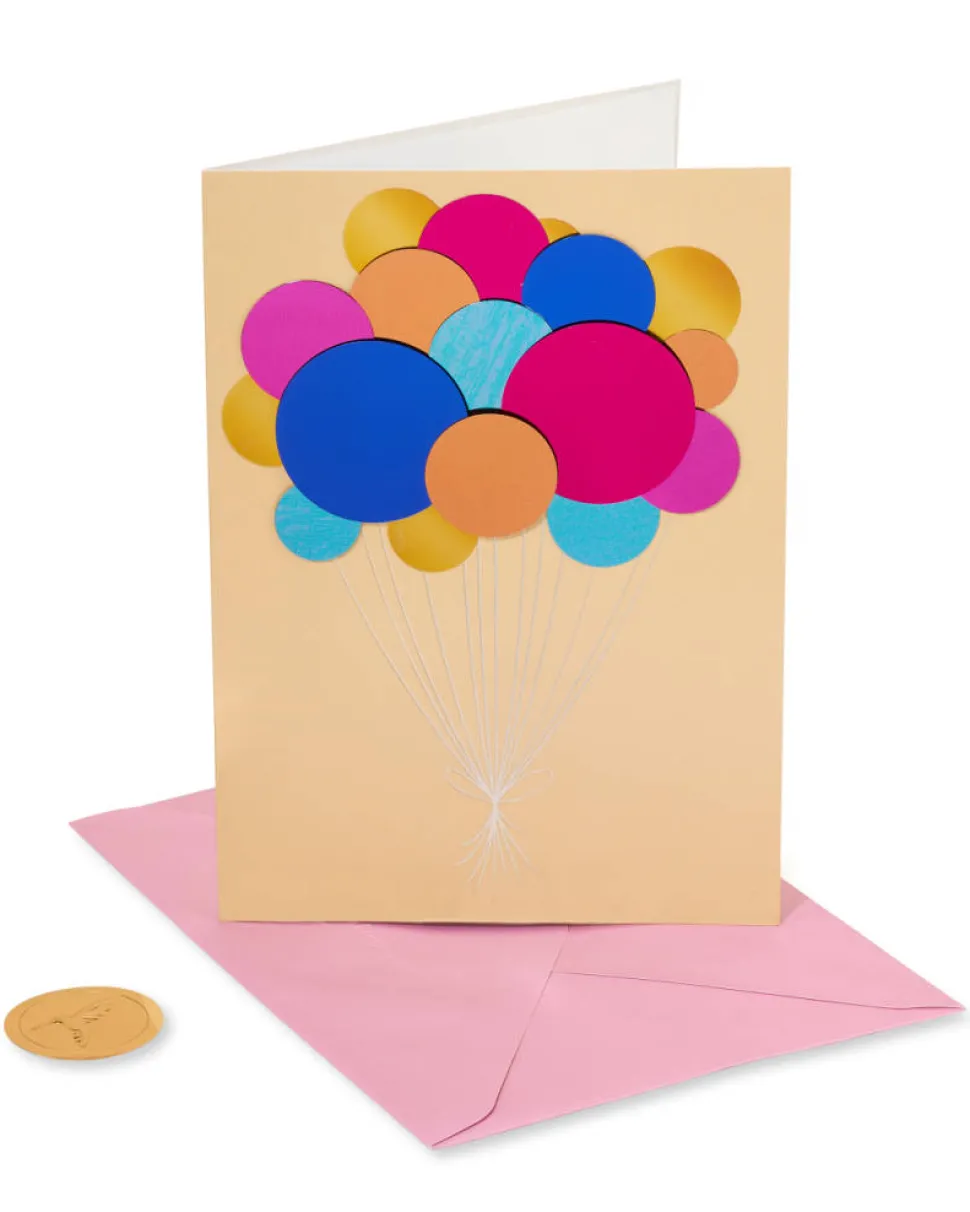 Paillette Balloons Birthday Greeting Card