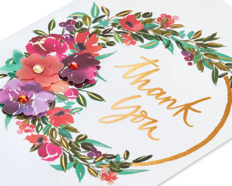 Painterly Wreath Thank You Greeting Card