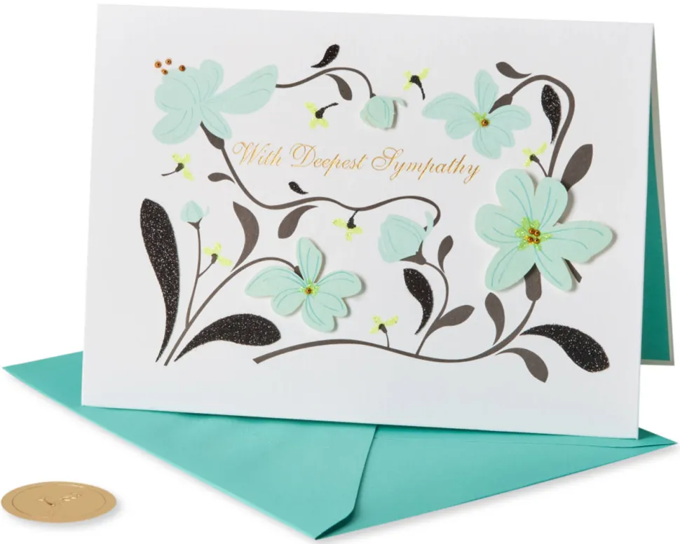 Paper Sculpted Floral Sympathy Greeting Card