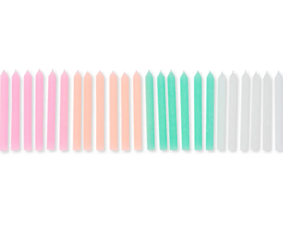 Pastel Birthday Candles, 24-Count