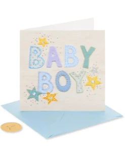 Patchwork Baby Boy New Baby Greeting Card