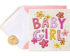 Patchwork Baby Girl New Baby Greeting Card