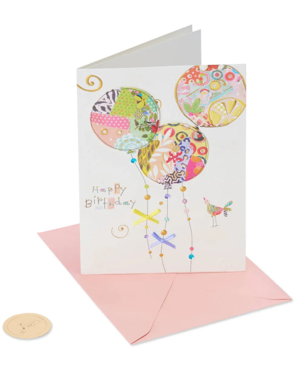 Patchwork Balloons Birthday Greeting Card – Designed by House of Turnowsky