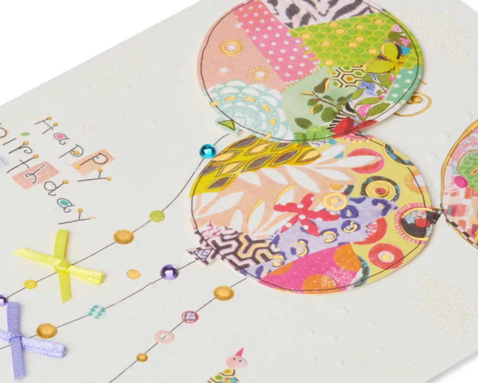 Patchwork Balloons Birthday Greeting Card – Designed by House of Turnowsky