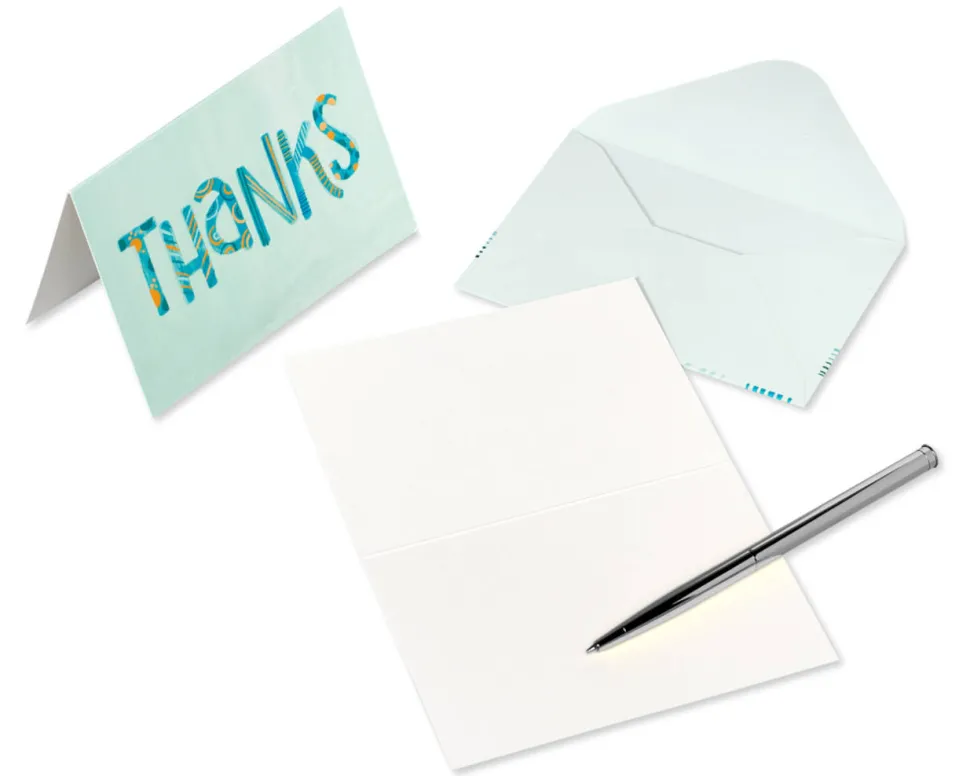 Patterned Letters Blank Cards with Envelopes, 14-Count