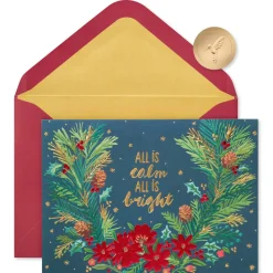 Peace of the Season Christmas Wreath Holiday Boxed Cards, 12-Count